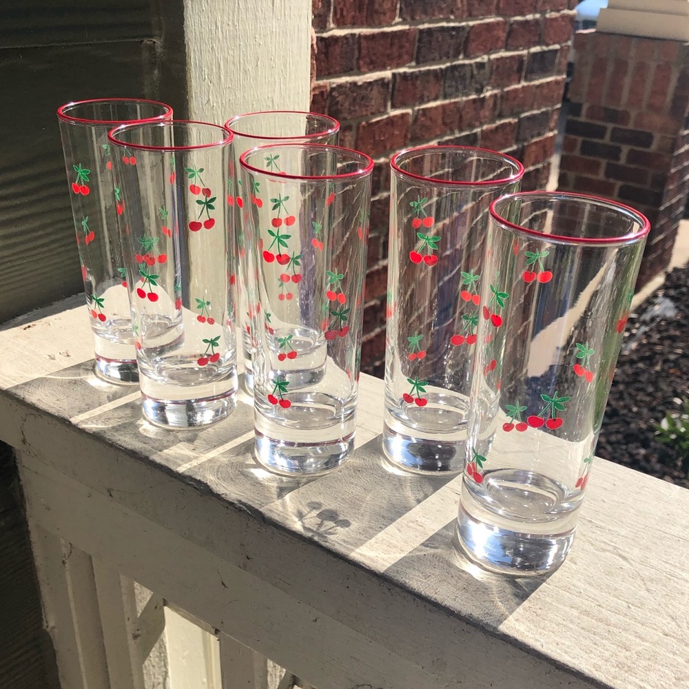 Set of 6 Cherry Glasses